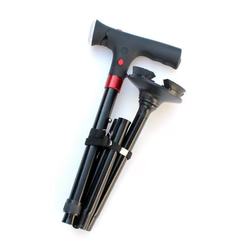 Multifunctional foldable walking stick made of stainless steel, specially designed for seniors aged 70 and above!