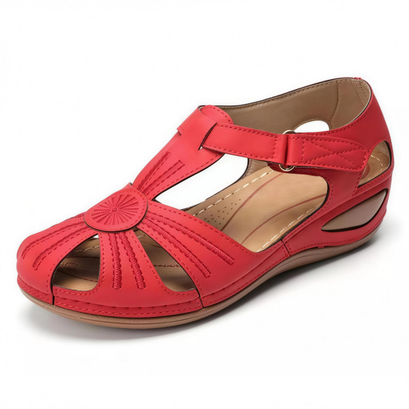 Comfortable Roman Wedge Sandals with Closed Toe 🔥 – Lightweight, Breathable, Pain-Free All Day