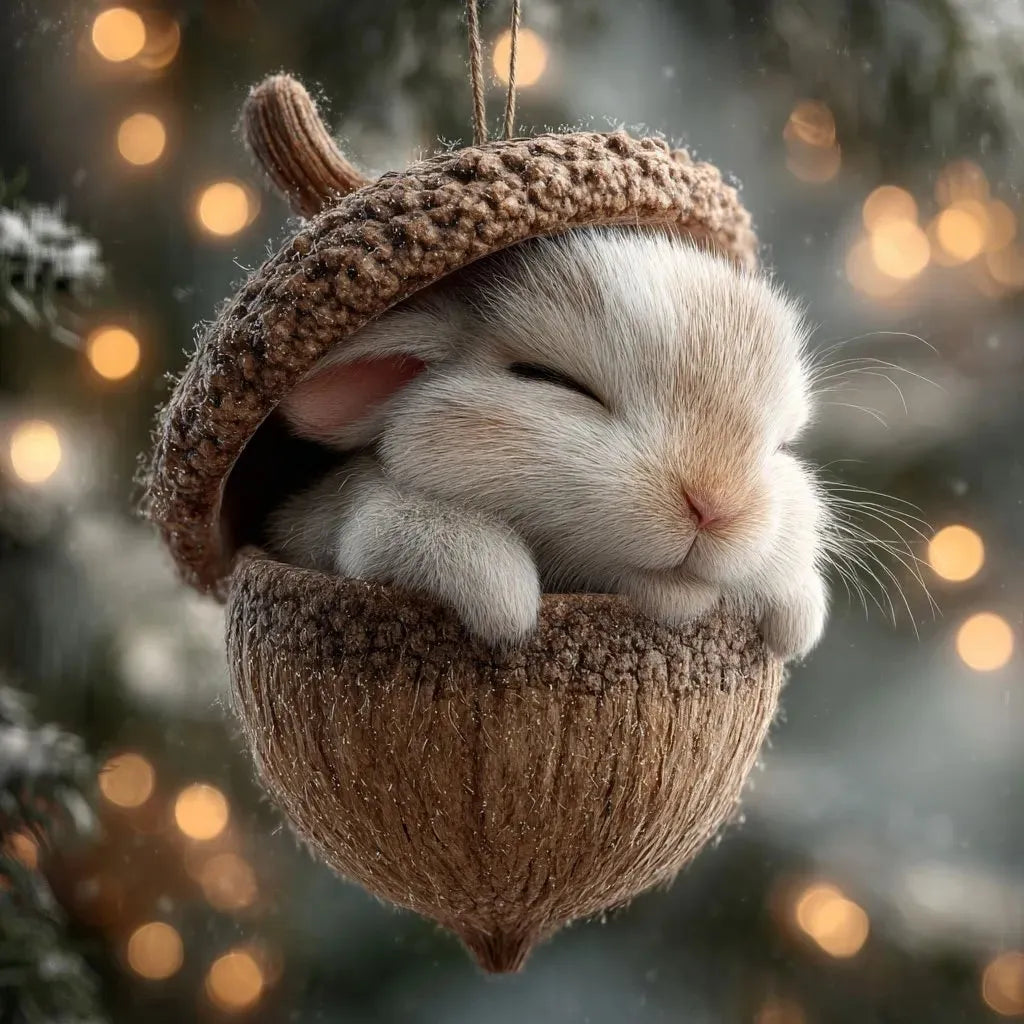 🎁❤️ “Animales del Bosque – Adornos de Bellota para una Navidad Acogedora en el Bosque”