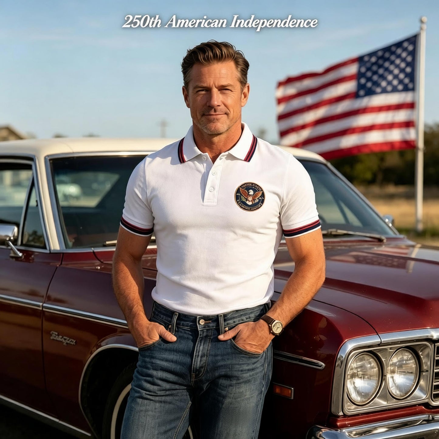 USA 250th Anniversary Eagle Polo – Wear the American Legacy!