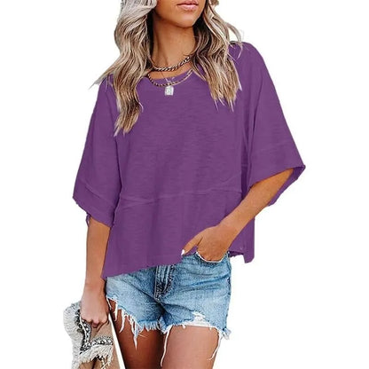 Women’s 3/4 Batwing Sleeve T-Shirt — Soft crewneck flowy top for work, travel, and everyday wear — Limited-time 50% off 💥⏳✨