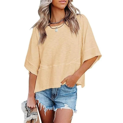 Women’s 3/4 Batwing Sleeve T-Shirt — Soft crewneck flowy top for work, travel, and everyday wear — Limited-time 50% off 💥⏳✨