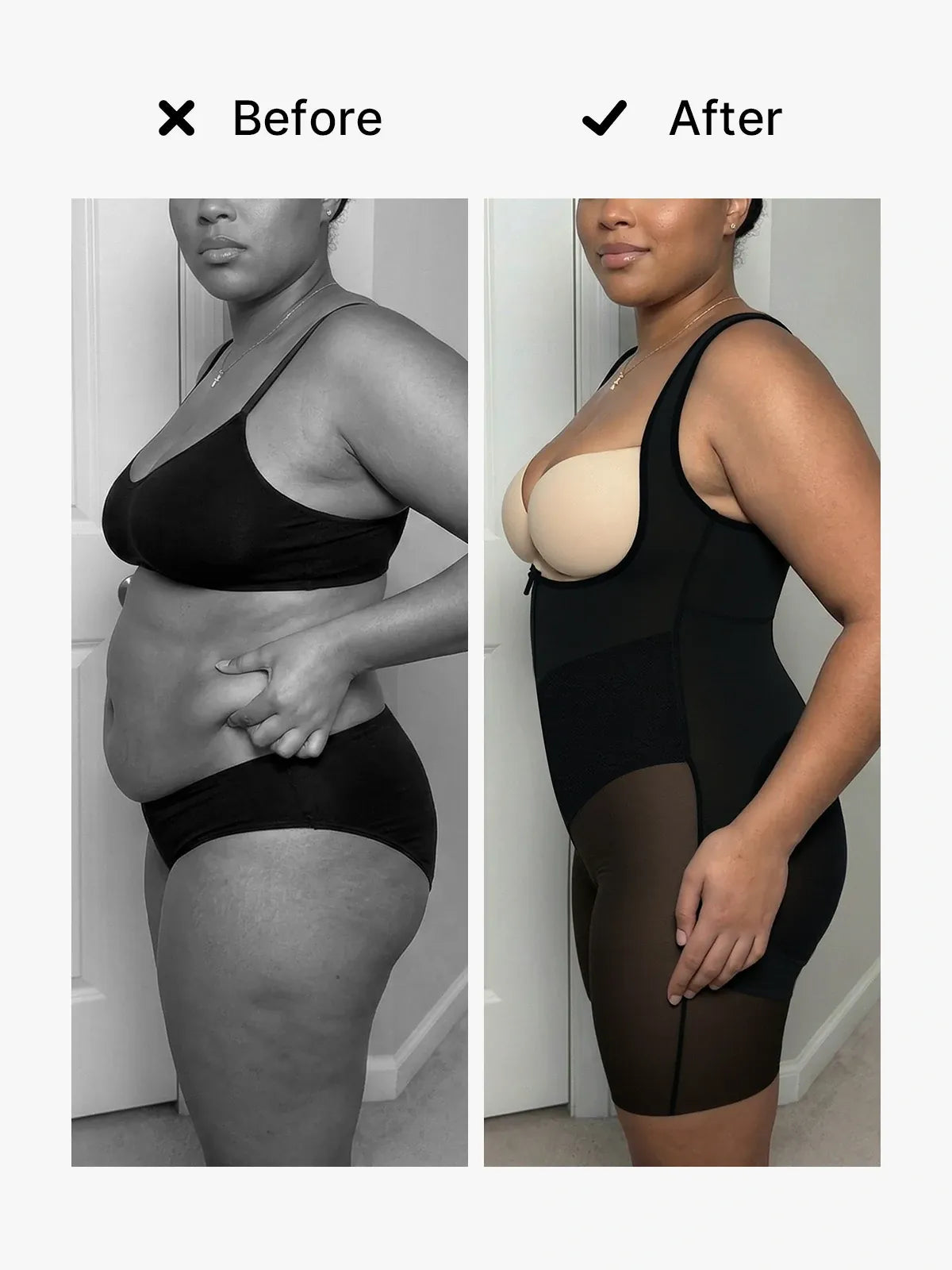 U Shaped Faja Tummy Control Butt Lift Mid-Thigh Bodysuit
