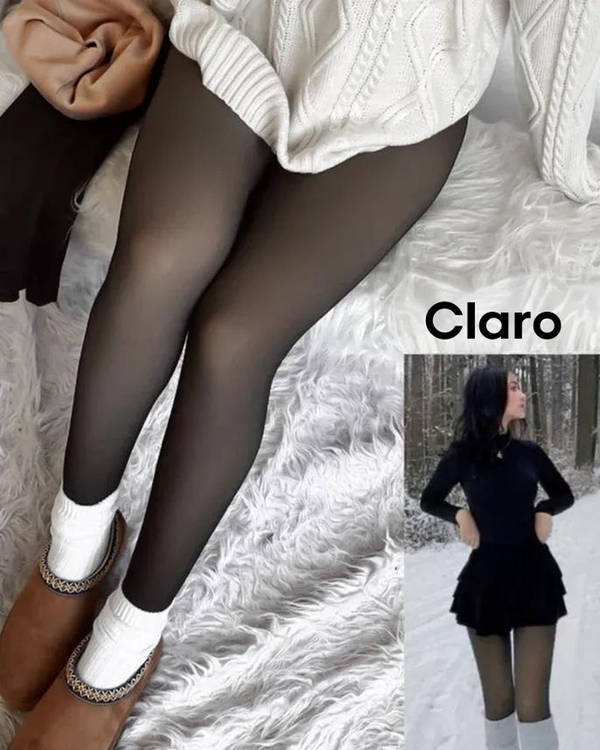 Leggings Translúcidos Forrados con Forro de Forro Polar💃