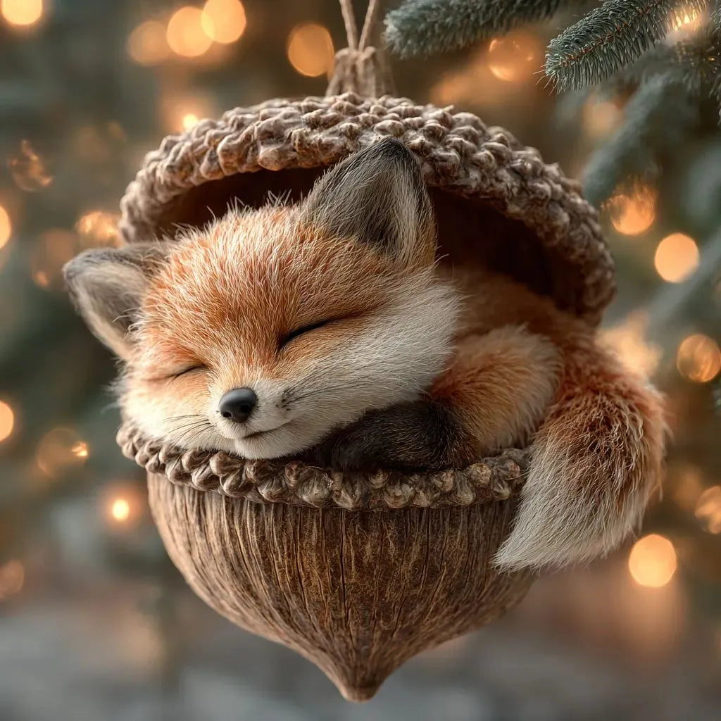 🎁❤️ “Animales del Bosque – Adornos de Bellota para una Navidad Acogedora en el Bosque”