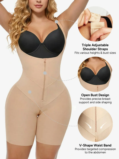 U Shaped Faja Tummy Control Butt Lift Mid-Thigh Bodysuit
