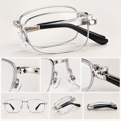 Men’s Multifocal Folding Reading Glasses with Blue Light Protection – Clear Vision for Near and Far ✨