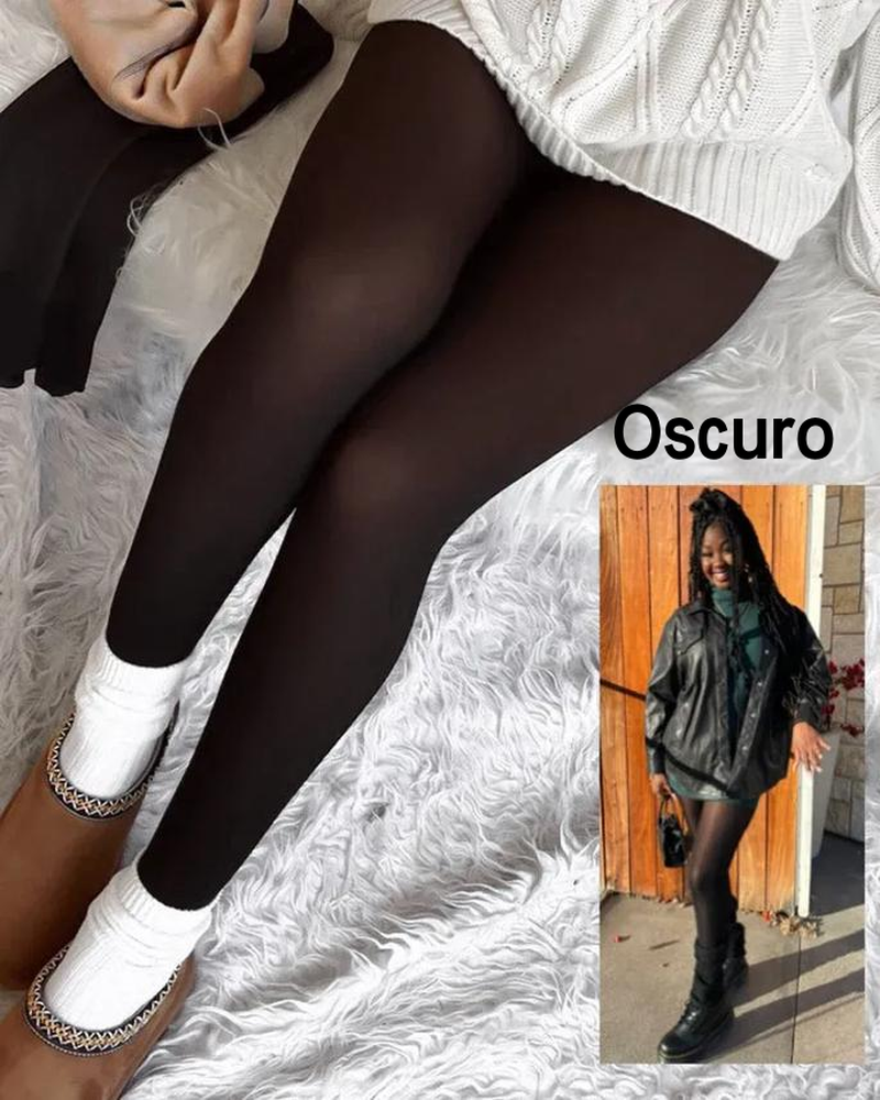 Leggings Translúcidos Forrados con Forro de Forro Polar💃