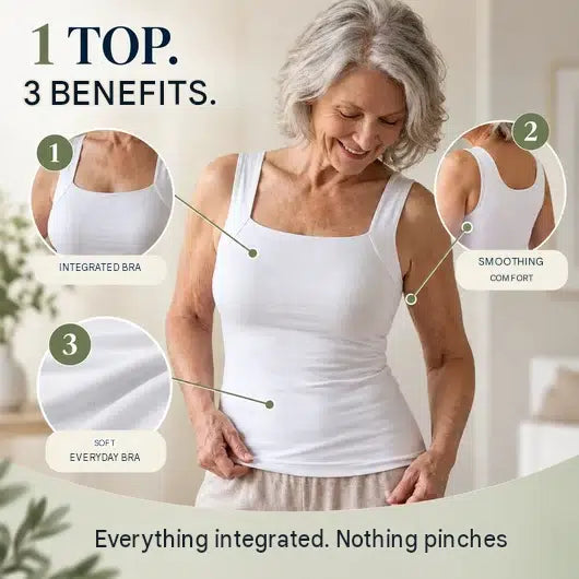 Top 3-in-1 – The Bra-Replacement Top | Comfortable Support Top with Built-In Bra