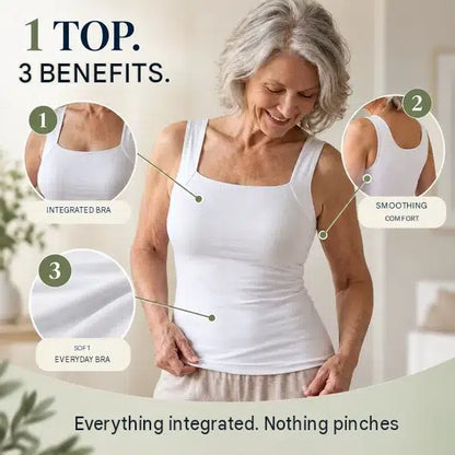 Top 3-in-1 – The Bra-Replacement Top | Comfortable Support Top with Built-In Bra