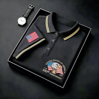 🦅 America 250th Anniversary Men’s Eagle Polo Shirt – Classic Breathable Comfort for Summer 2026 🇺🇸