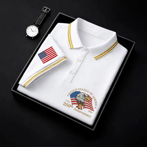🦅 America 250th Anniversary Men’s Eagle Polo Shirt – Classic Breathable Comfort for Summer 2026 🇺🇸
