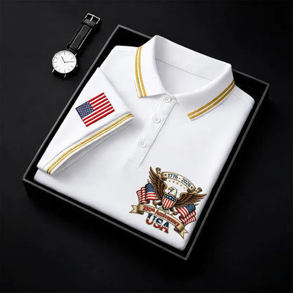 👕 2026 America 250th Anniversary Eagle Polo Shirt – Comfortable Breathable Summer Polo for Men 🇺🇸