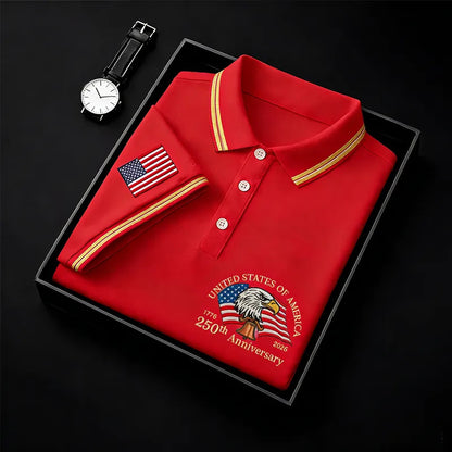 🦅 America 250th Anniversary Men’s Eagle Polo Shirt – Classic Breathable Comfort for Summer 2026 🇺🇸