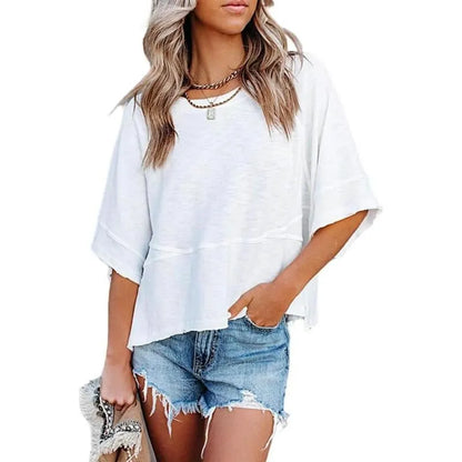 Women’s 3/4 Batwing Sleeve T-Shirt — Soft crewneck flowy top for work, travel, and everyday wear — Limited-time 50% off 💥⏳✨