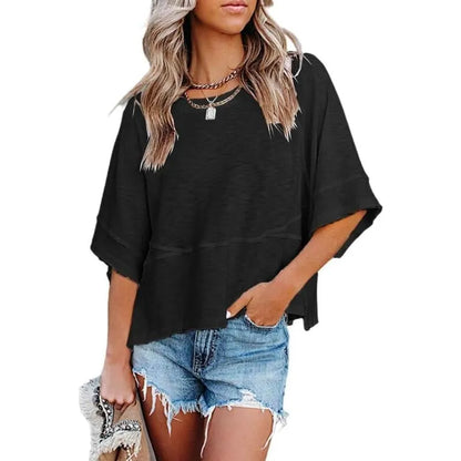 Women’s 3/4 Batwing Sleeve T-Shirt — Soft crewneck flowy top for work, travel, and everyday wear — Limited-time 50% off 💥⏳✨
