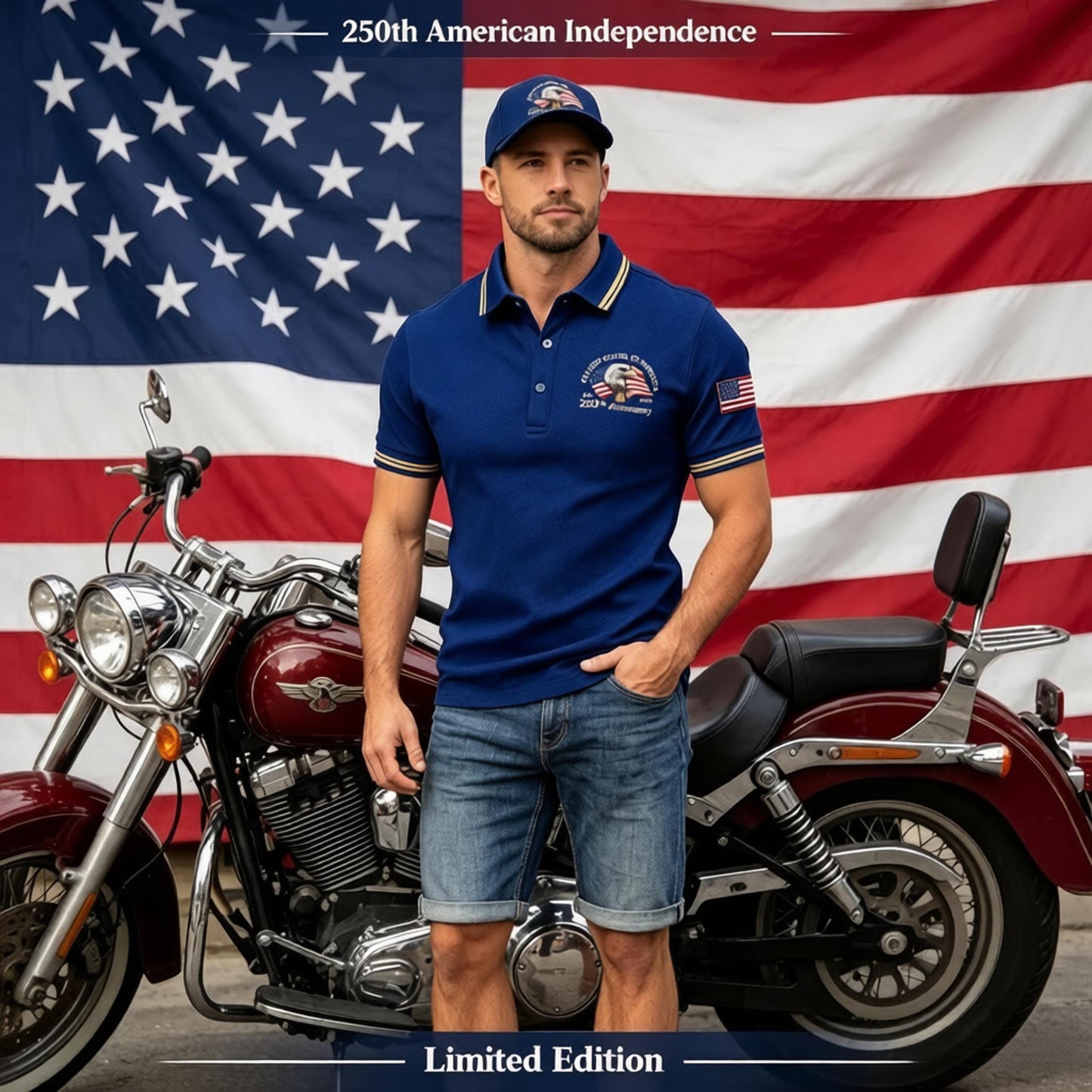 USA 250th Anniversary Eagle Polo – Wear the American Legacy!