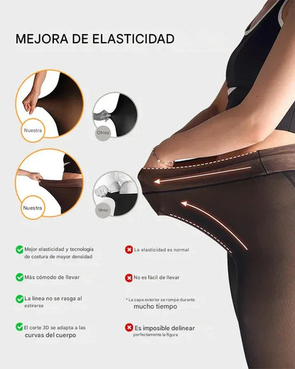 Leggings Translúcidos Forrados con Forro de Forro Polar💃