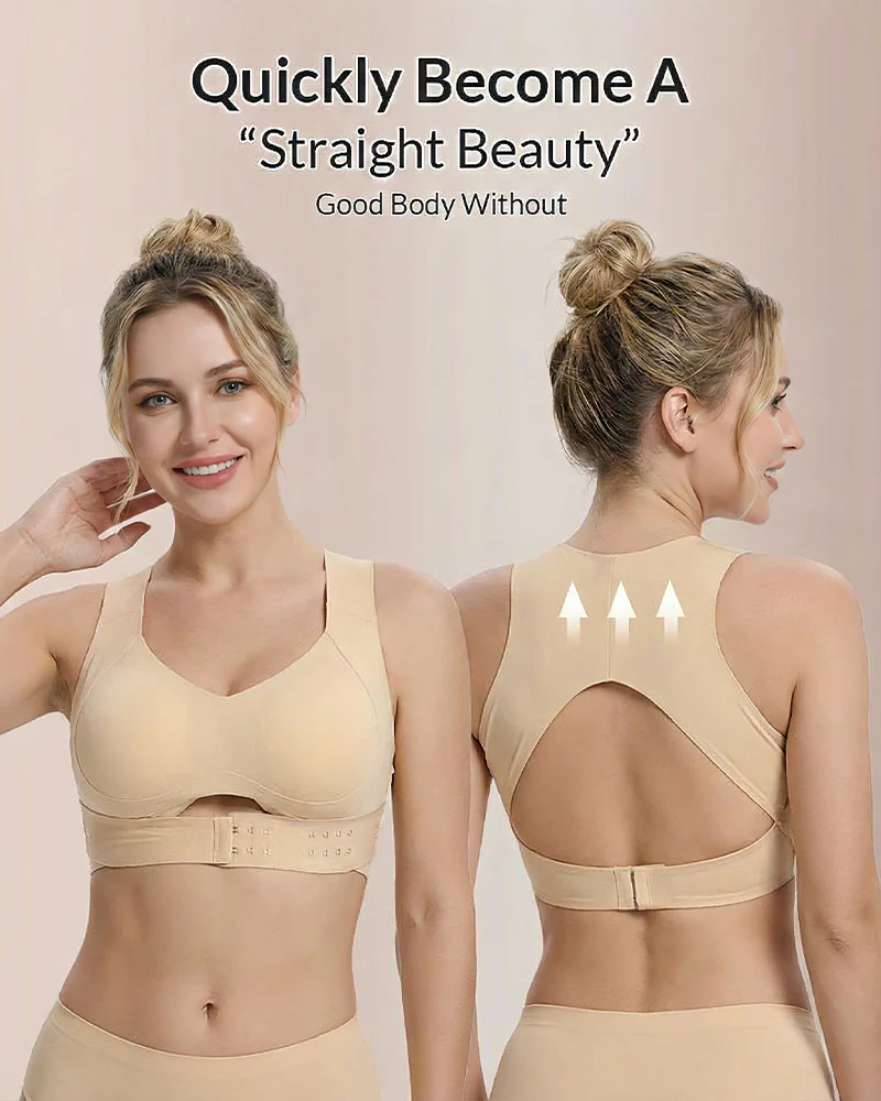 Front Closure Cross-Back Wireless Posture Bra