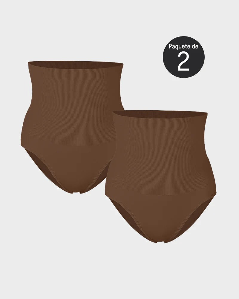 Braguitas de Cintura Alta con Control de Abdomen - Comodidad y Estilo en un Paquete de 2 🖤