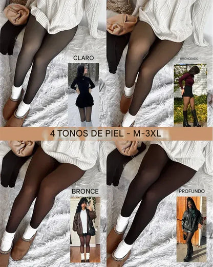 Leggings Translúcidos Forrados con Forro de Forro Polar💃
