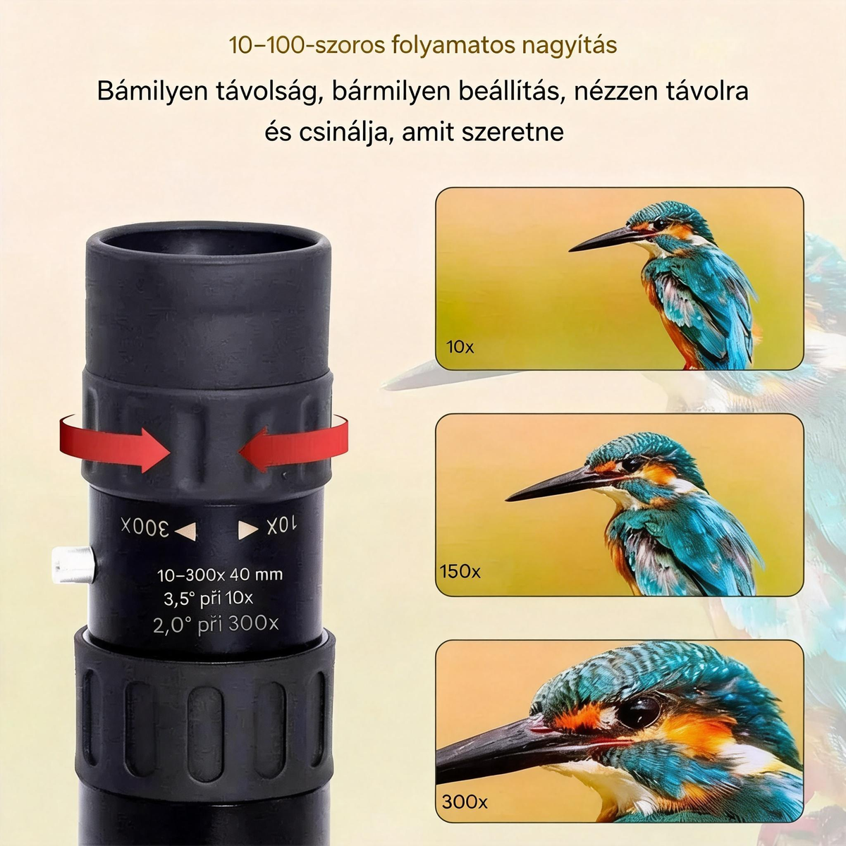 10–300× HD Portable High-Powered Telescope for Long-Distance Observation – Designed for Viewing Celestial Bodies and Constellations