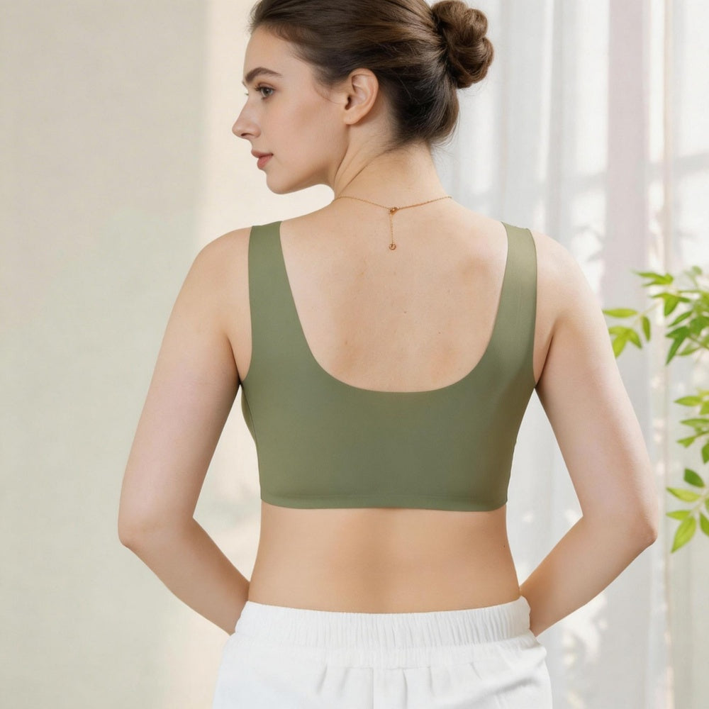 Comfortable Front Closure Bra for Mature Women – Wire-Free, Soft Support Sports Bra