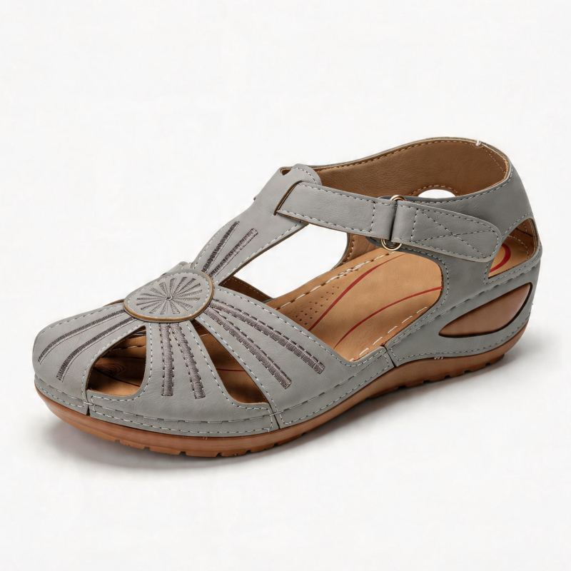 Comfortable Roman Wedge Sandals with Closed Toe 🔥 – Lightweight, Breathable, Pain-Free All Day