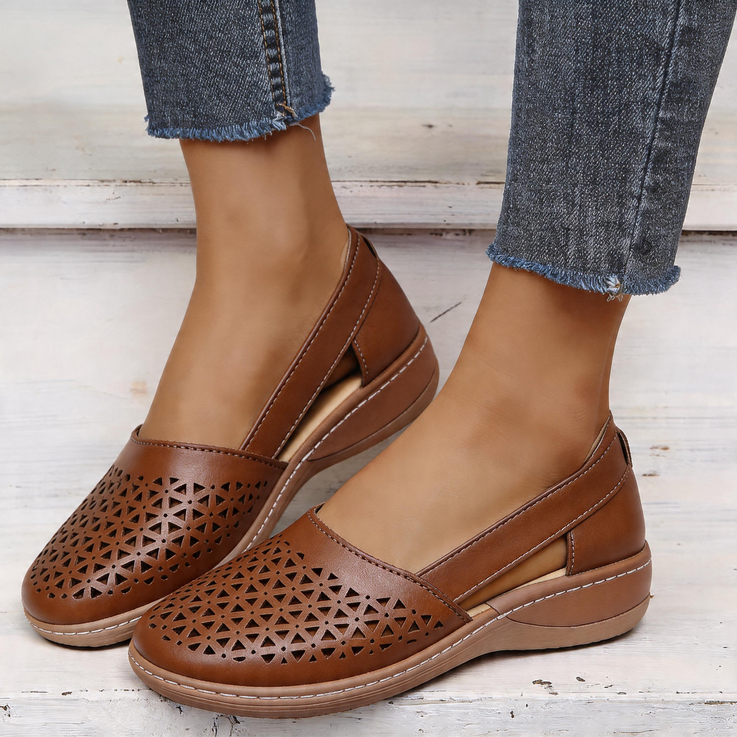 Women’s wedge orthopedic sandals – cut-out, breathable design, pain-free, all-day comfort