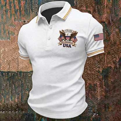 👕 2026 America 250th Anniversary Eagle Polo Shirt – Comfortable Breathable Summer Polo for Men 🇺🇸