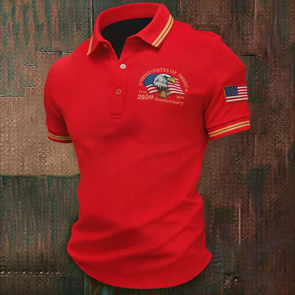🦅 America 250th Anniversary Men’s Eagle Polo Shirt – Classic Breathable Comfort for Summer 2026 🇺🇸