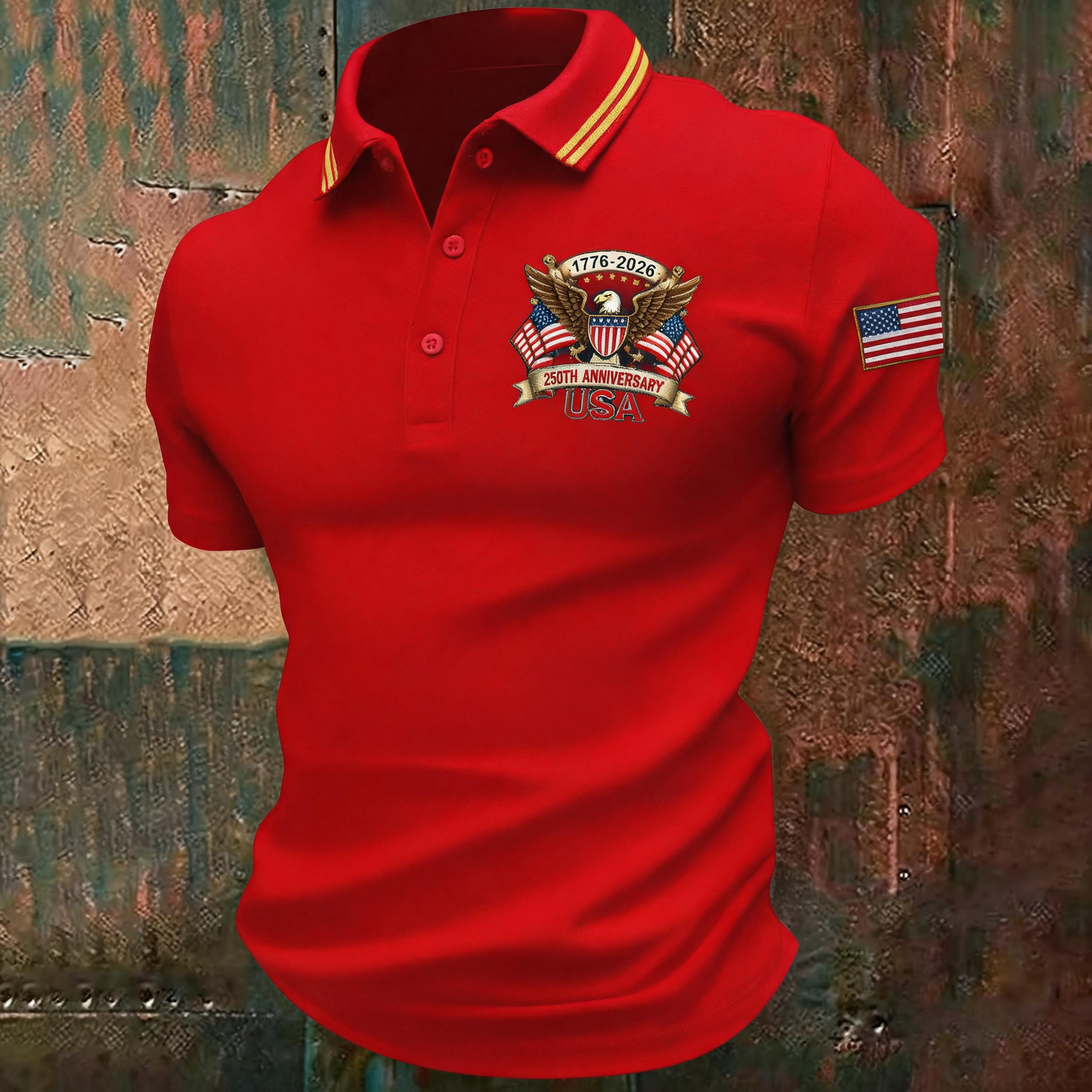 👕 2026 America 250th Anniversary Eagle Polo Shirt – Comfortable Breathable Summer Polo for Men 🇺🇸