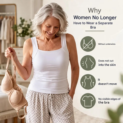 Top 3-in-1 – The Bra-Replacement Top | Comfortable Support Top with Built-In Bra