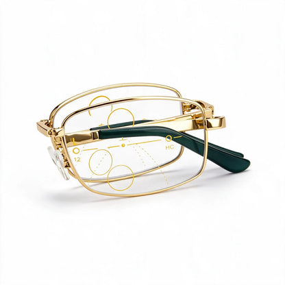 Men’s Multifocal Folding Reading Glasses with Blue Light Protection – Clear Vision for Near and Far ✨