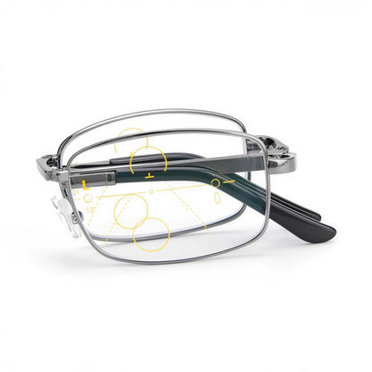 Men’s Multifocal Folding Reading Glasses with Blue Light Protection – Clear Vision for Near and Far ✨