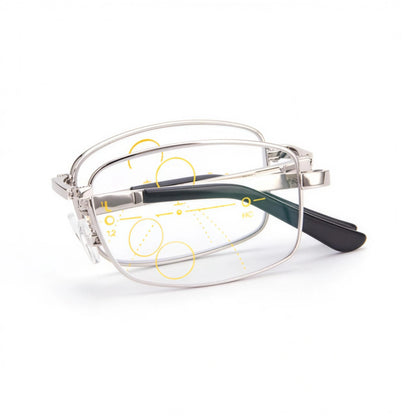 Men’s Multifocal Folding Reading Glasses with Blue Light Protection – Clear Vision for Near and Far ✨