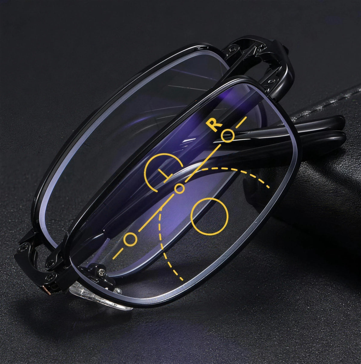Men’s Multifocal Folding Reading Glasses with Blue Light Protection – Clear Vision for Near and Far ✨
