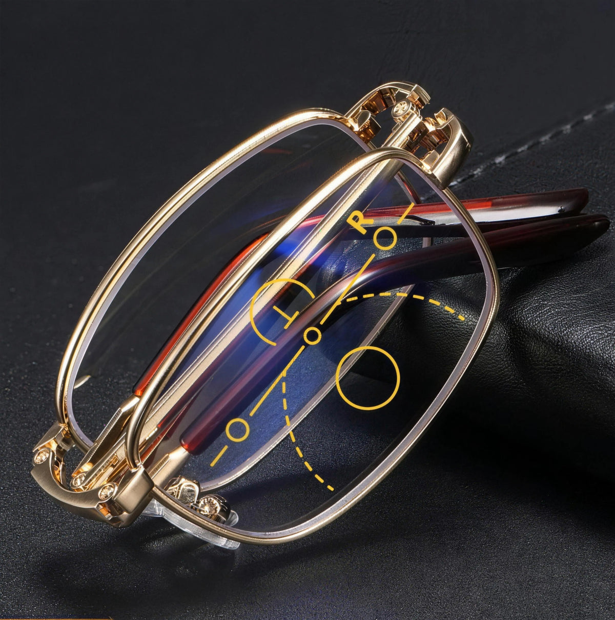 Men’s Multifocal Folding Reading Glasses with Blue Light Protection – Clear Vision for Near and Far ✨