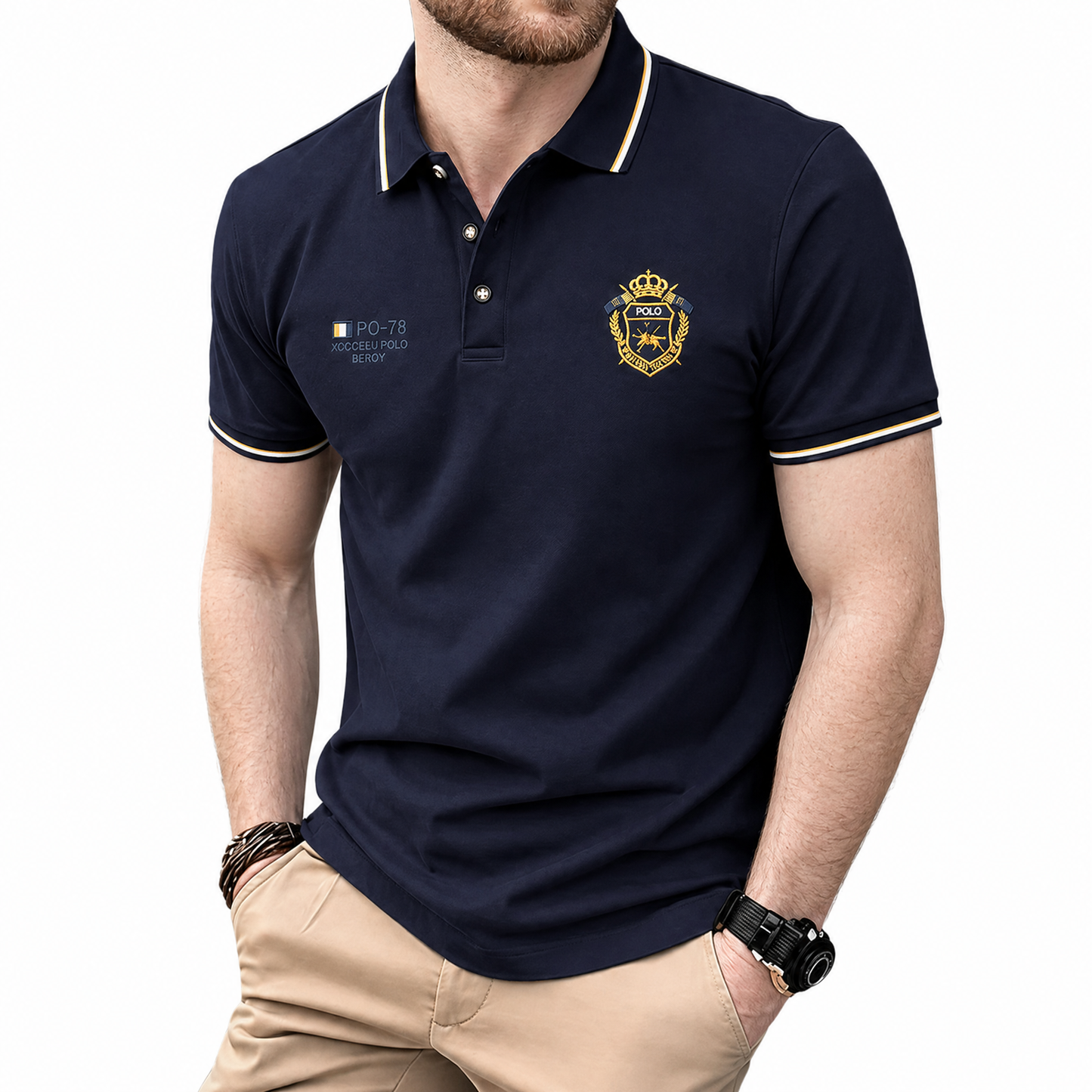 Men’s Comfortable Polo Shirt – Breathable, Sweat-Free, Non-Restrictive All-Day Comfort for Seniors